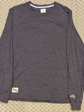 Tracksmith Harrier Merino Wool Long Sleeve T-shirt Gray Men's Size Medium